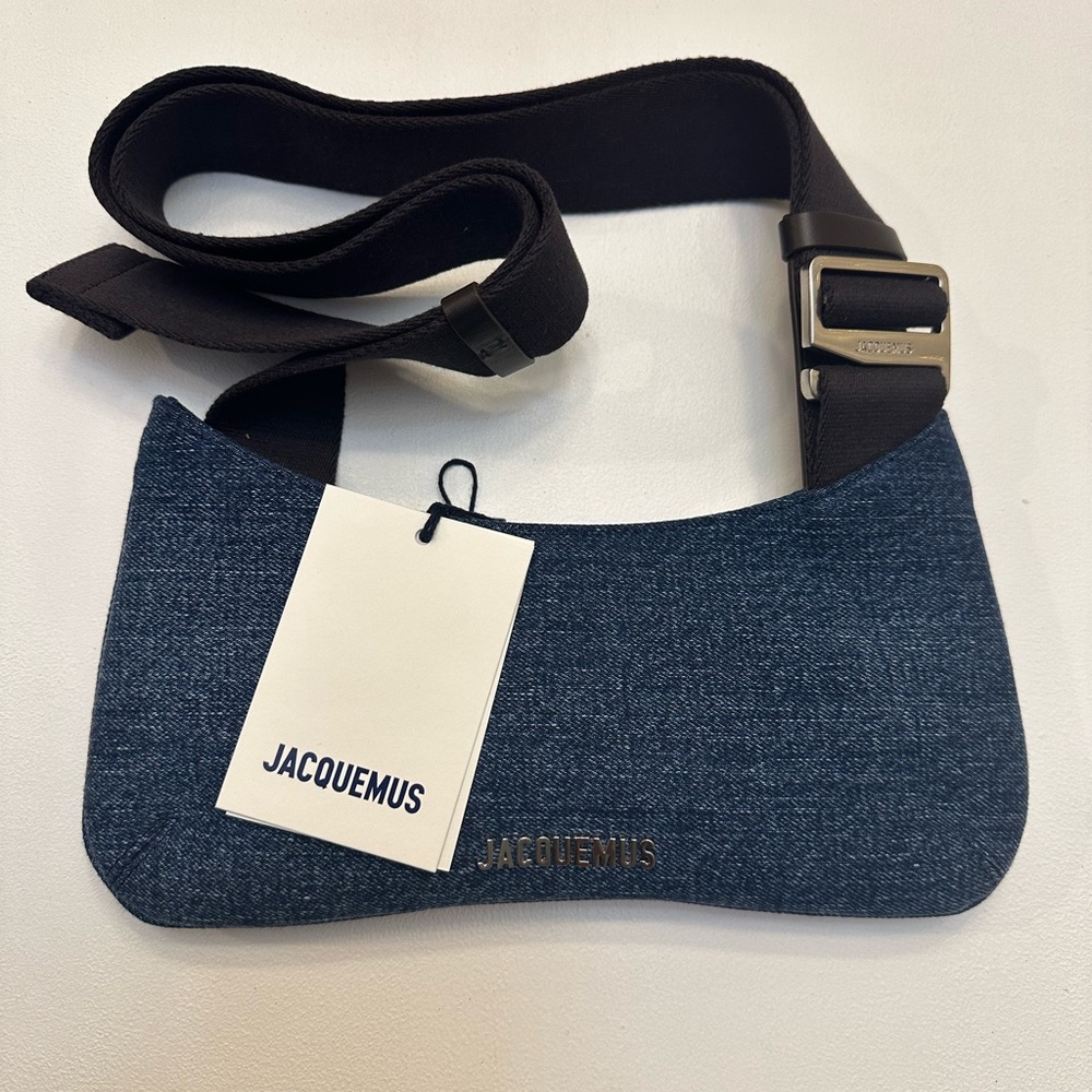 •NWT•JACQUEMUS Indigo Le Raphia 'Le Bisou Gros Grain' Bag